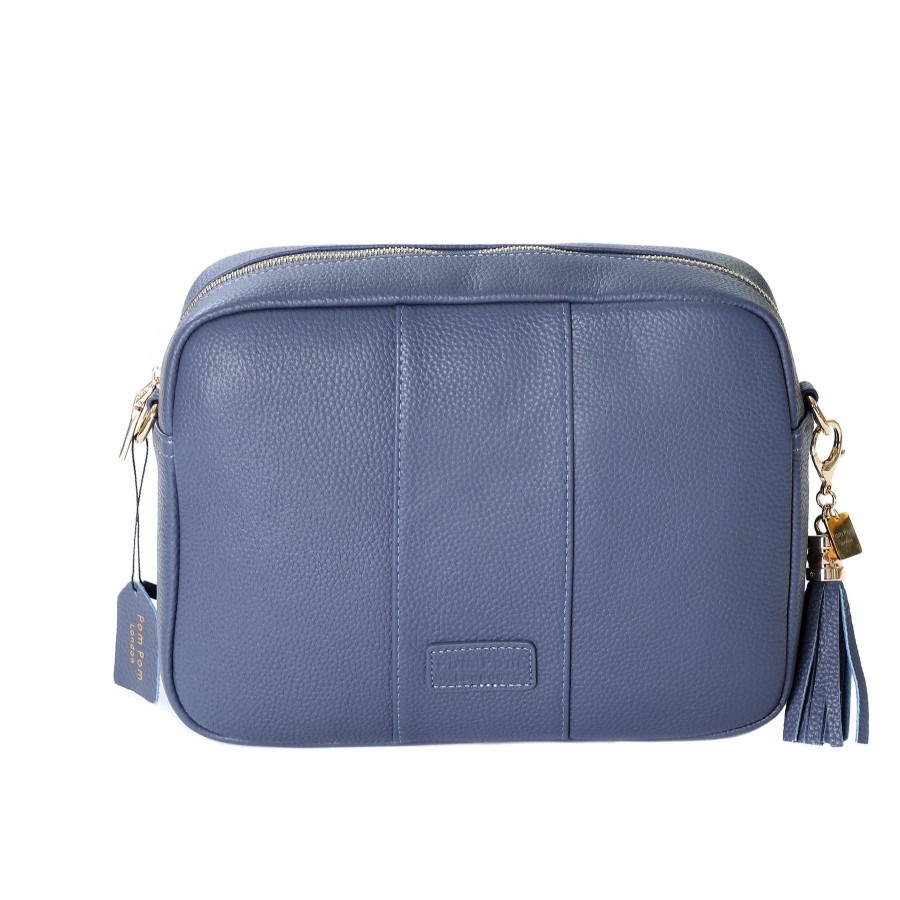 Bags Pom Pom London | Pom Pom London City Plus Bag Slate Blue