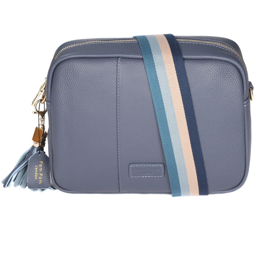 Bags Pom Pom London | Pom Pom London City Plus Bag Slate Blue