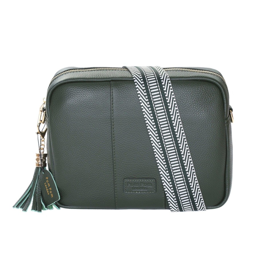 Bags Pom Pom London | Pom Pom London City Plus Bag Vintage Green