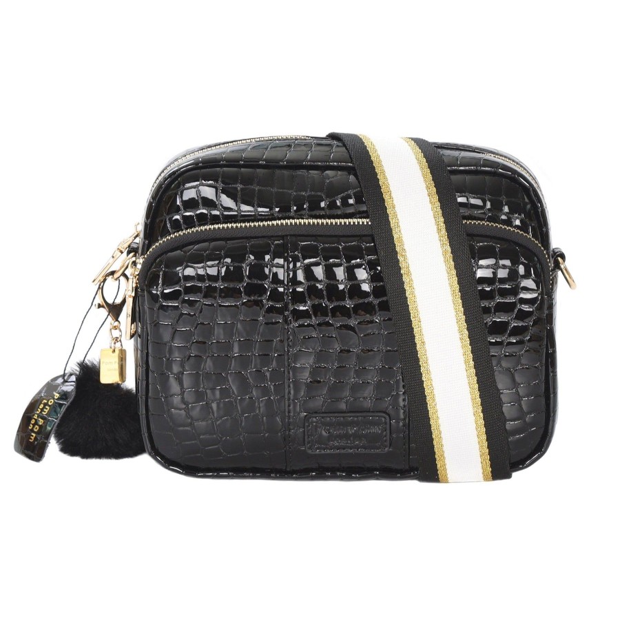 Bags Pom Pom London | Mayfair Bag Patent Croc Black & Accessories