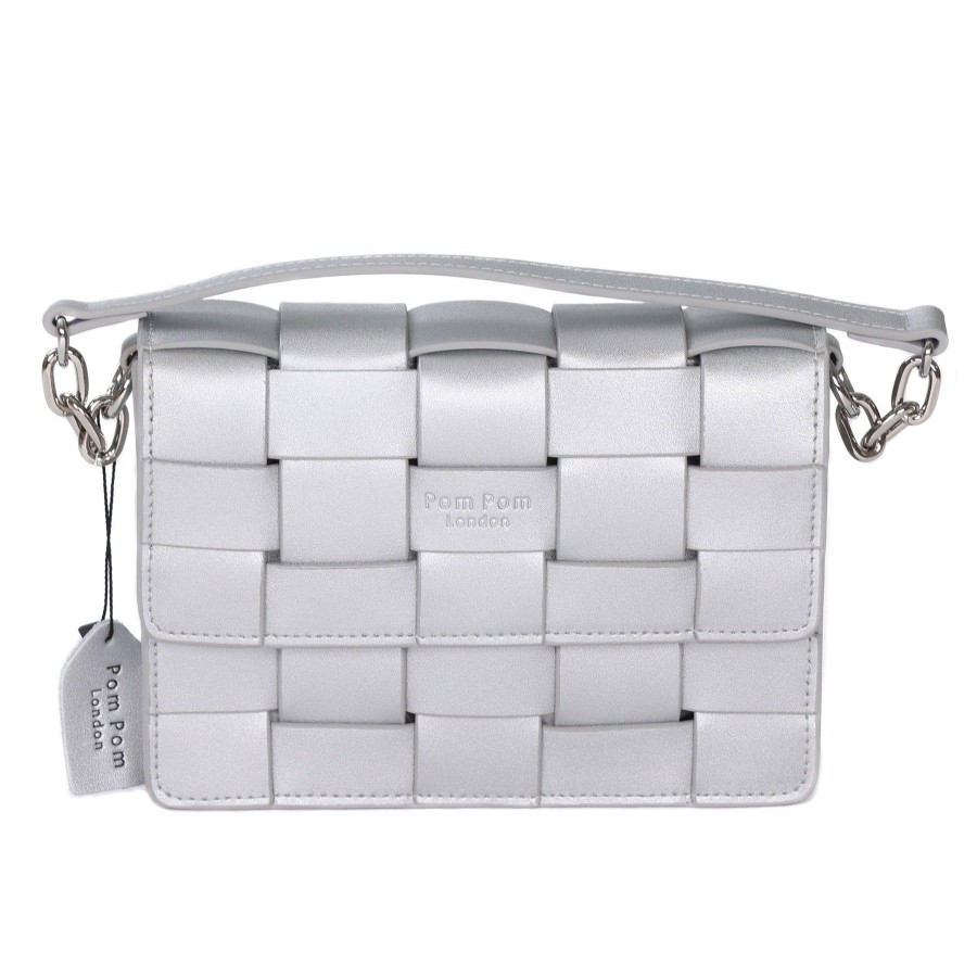 Bags Pom Pom London | Pom Pom London Soho Bag Silver