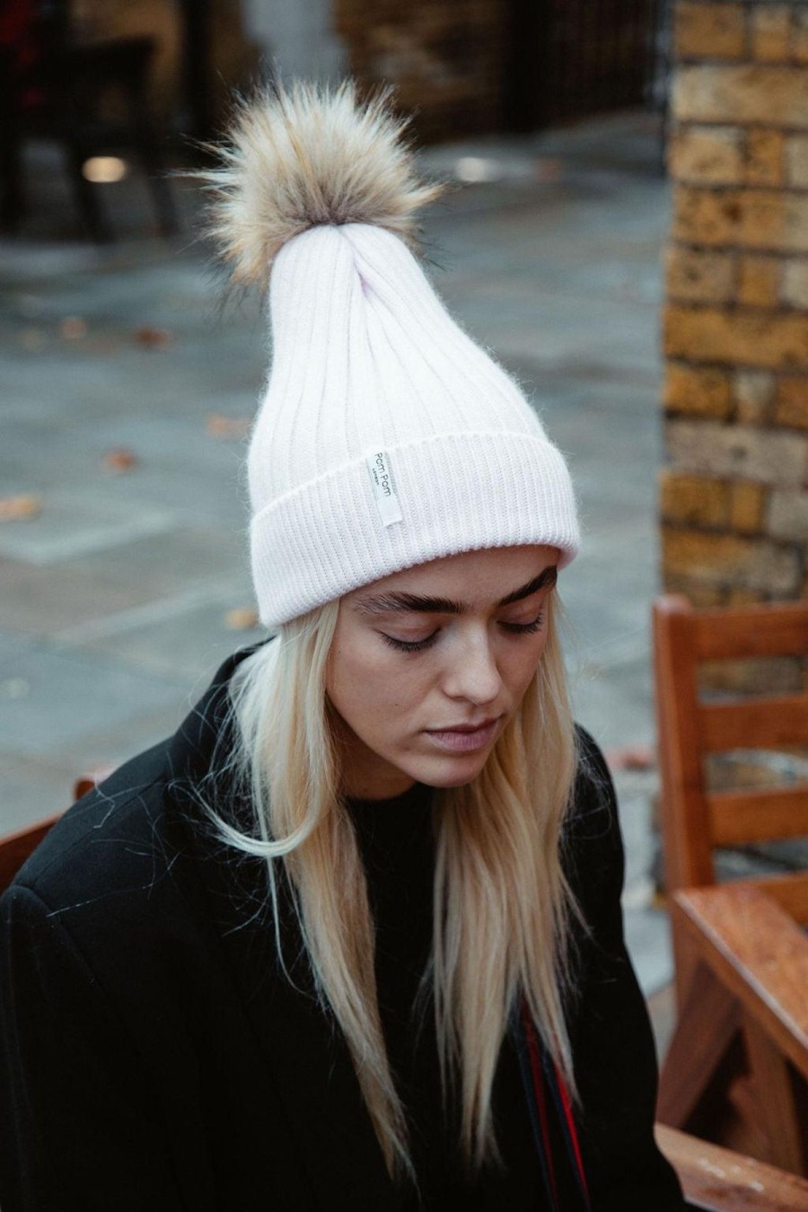 Accessories Pom Pom London | Ribbed Cashmere Cream