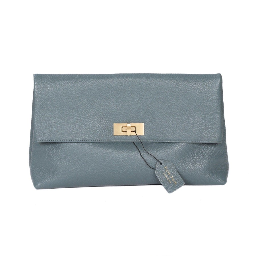 Bags Pom Pom London | Belgravia Clutch Bag Soft Teal