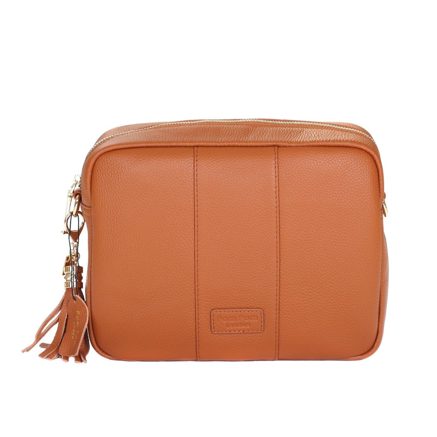 Bags Pom Pom London | Pom Pom London City Plus Bag Tan