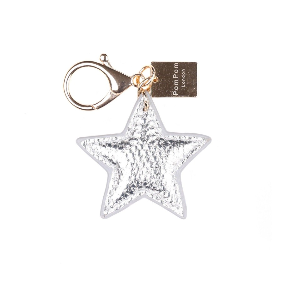 Accessories Pom Pom London | Silver Star Keyring