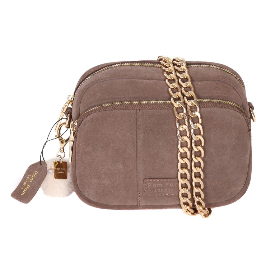 Bags Pom Pom London | Mayfair Suede Bag Mocha & Accessories