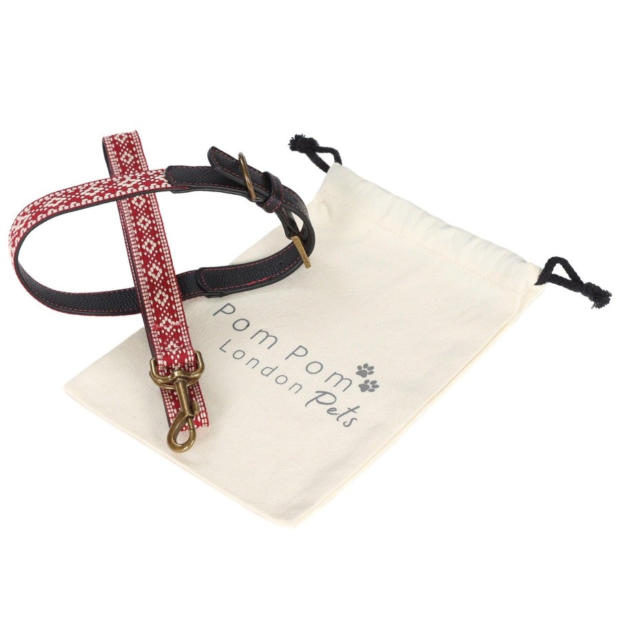 Accessories Pom Pom London | Collar And Lead Set - Cranberry