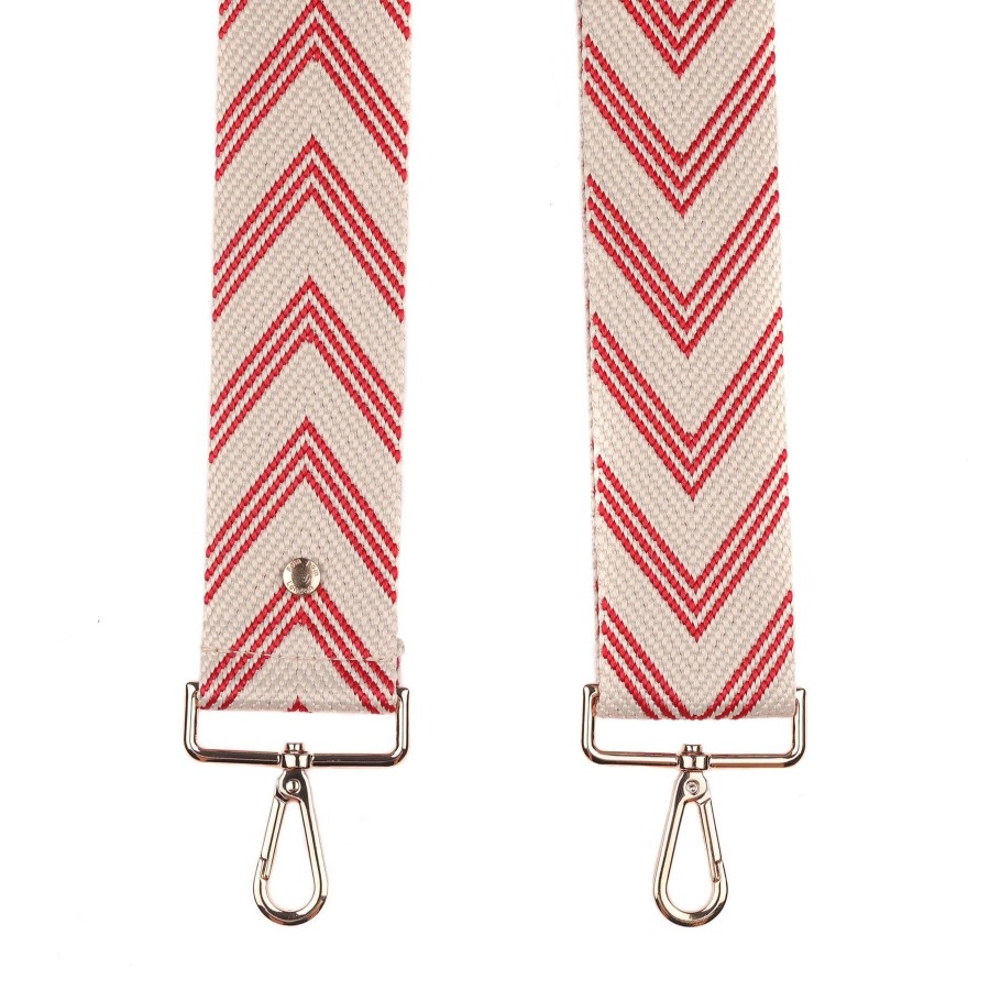 Bags Pom Pom London | Strap Red Chevron