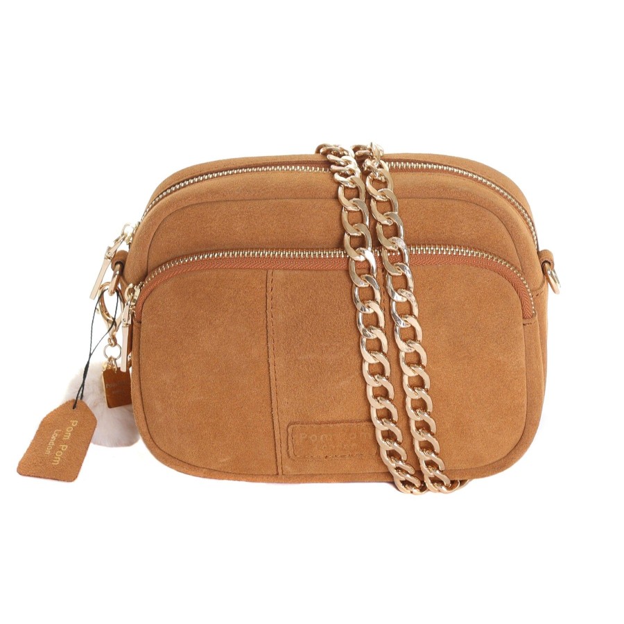 Bags Pom Pom London | Mayfair Suede Bag Tan & Accessories