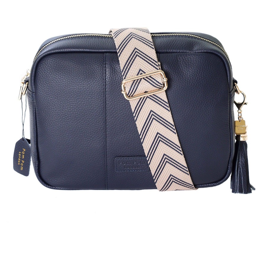 Bags Pom Pom London | Pom Pom London City Plus Bag Navy