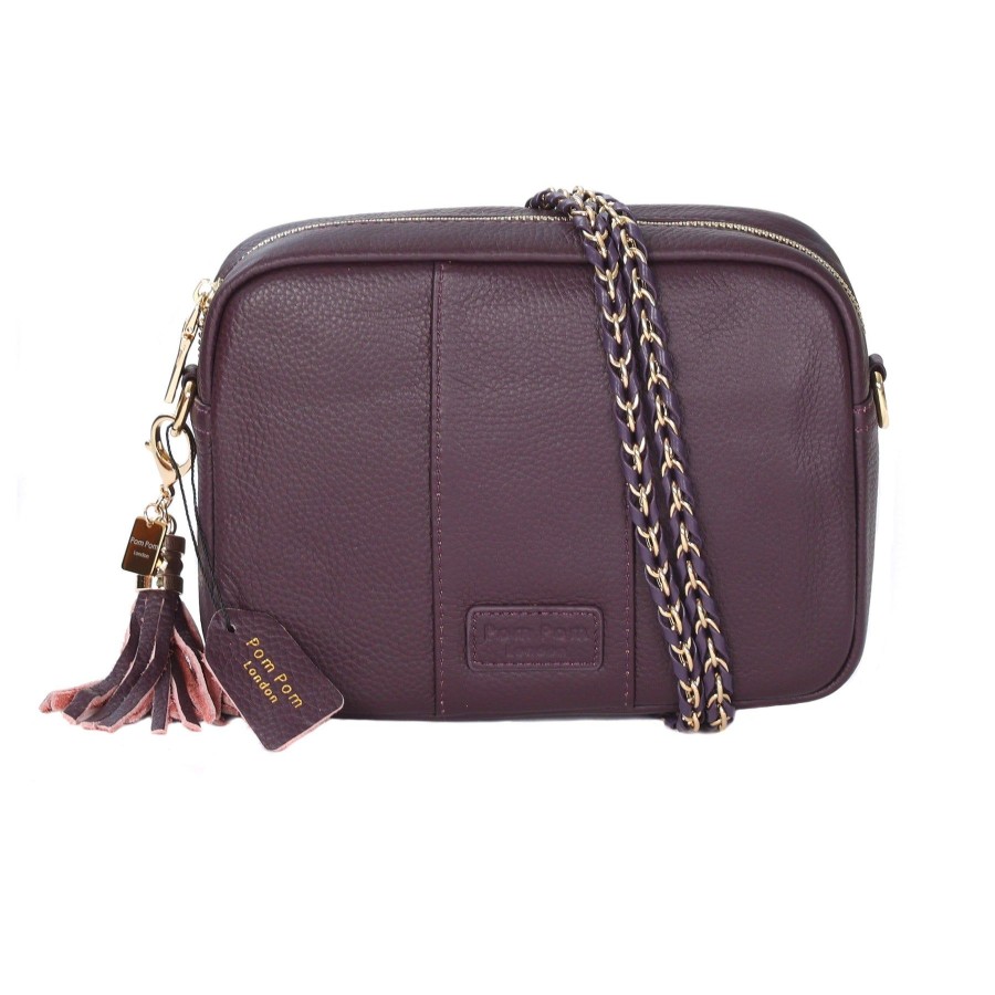 Accessories Pom Pom London | Strap Gold Chain Plum Weave