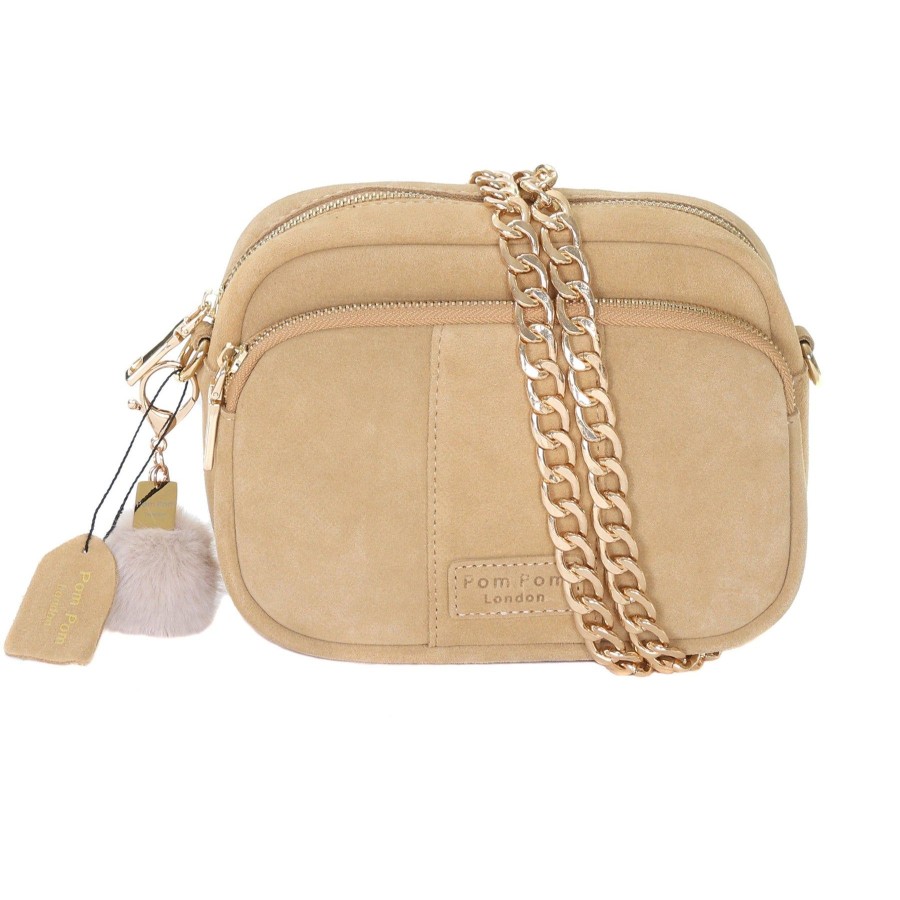 Bags Pom Pom London | Mayfair Suede Bag Sand & Accessories