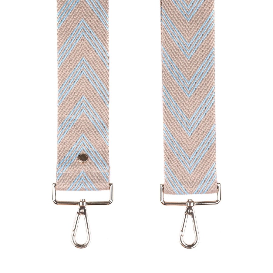 Bags Pom Pom London | Strap Light Blue Chevron